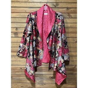 DA YAO DA BAI Chinese Crinkled Silk Women’s Jacket Cardigan Vintage Floral Large